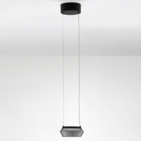 Nova Luce Kouřově šedé skleněné závěsné světlo Jailyn 14 cm