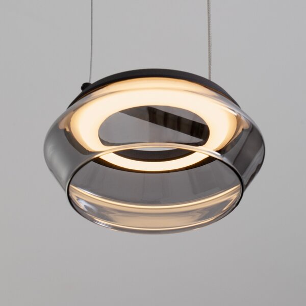 Nova Luce Kouřově šedé skleněné závěsné světlo Jailyn 14 cm
