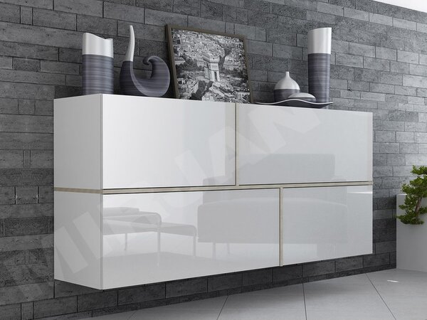 Skříňka Goja, Barva: černý / černý lesk + bílá 5902928488753