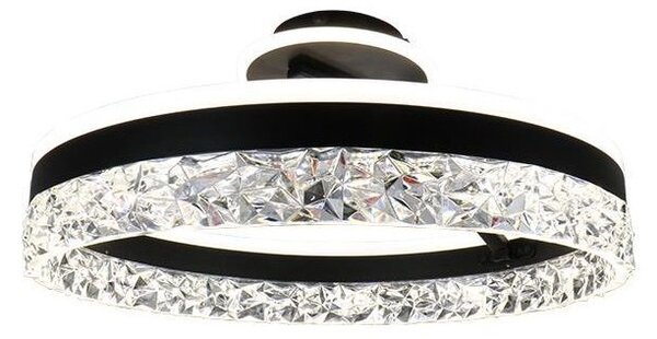 LED Stmívatelný přisazený lustr LED/86W/230V 3000-6500K černá + dálkové ovládání
