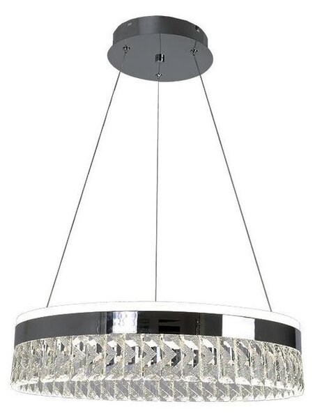 LED Stmívatelný lustr na lanku LED/90W/230V 3000-6500K chrom + dálkové ovládání