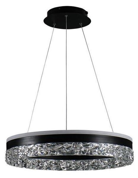LED Stmívatelný lustr na lanku LED/80W/230V 3000-6500K černá + dálkové ovládání