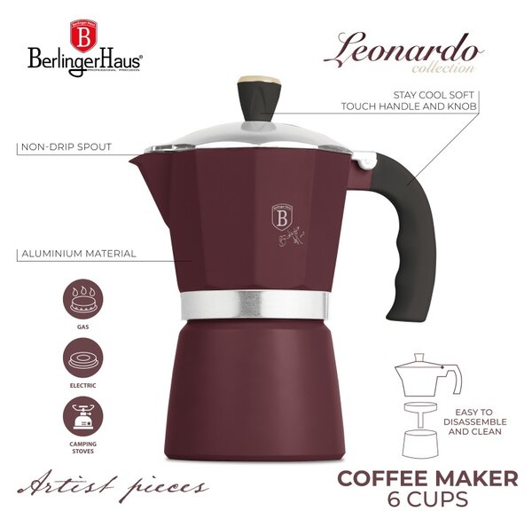 Konvice na espresso 6 šálků Leonardo Collection