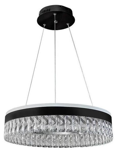 LED Stmívatelný lustr na lanku LED/90W/230V 3000-6500K černá + dálkové ovládání