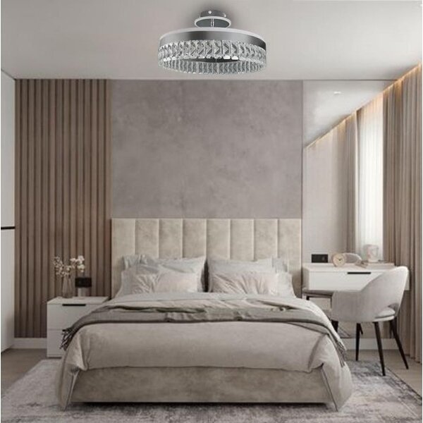 LED Stmívatelný přisazený lustr LED/75W/230V 3000-6500K chrom + dálkové ovládání