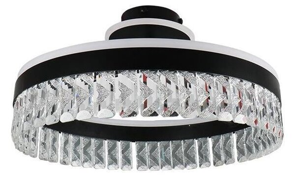 LED Stmívatelný přisazený lustr LED/75W/230V 3000-6500K černá + dálkové ovládání