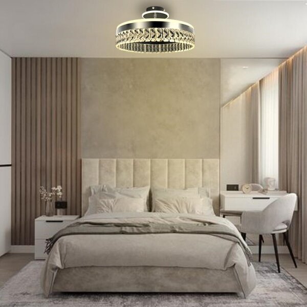LED Stmívatelný přisazený lustr LED/75W/230V 3000-6500K chrom + dálkové ovládání