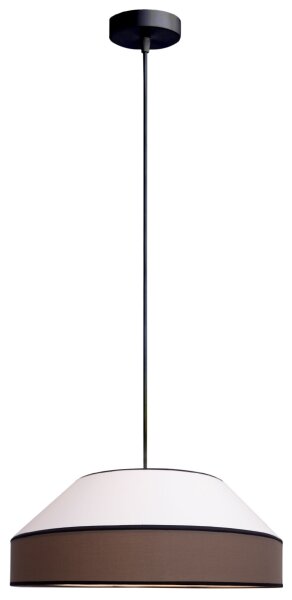 Lustr na lanku MANISO 1xE27/60W/230V pr. 45 cm bílá/hnědá