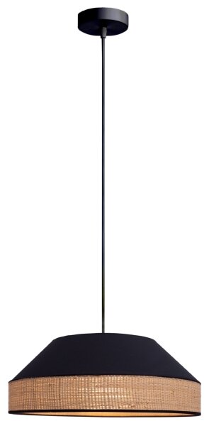 Lustr na lanku MANISO 1xE27/60W/230V pr. 45 cm černá/béžová