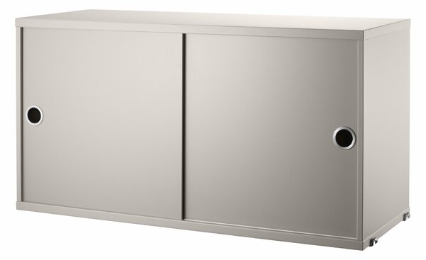 STRING Skříňka Cabinet with Sliding Doors, Beige