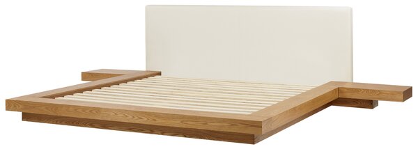Postel Umělá kůže ZEN 180 x 200 cm Přírodní jasan