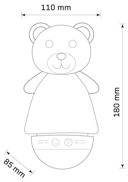 LED RGB Dětská noční lampička s melodií 3xAAA/5V medvěd