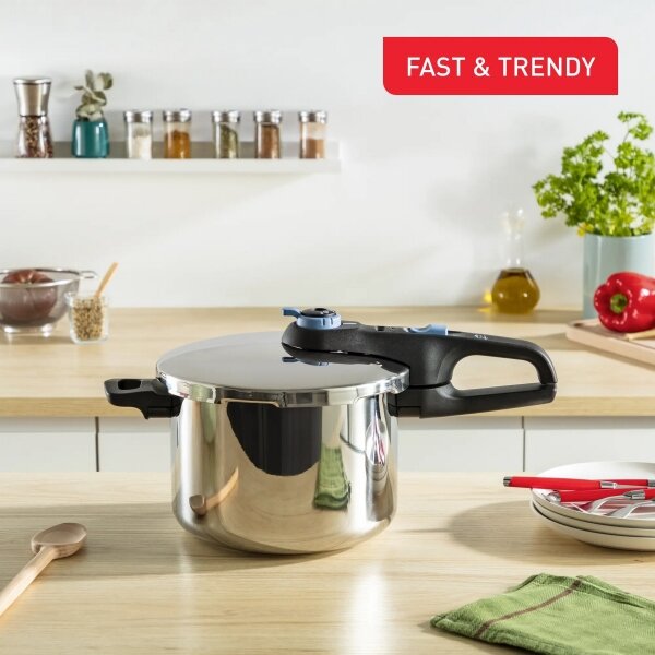 Tefal - Sada tlakových hrnců 4/6 l SECURE TRENDY nerez