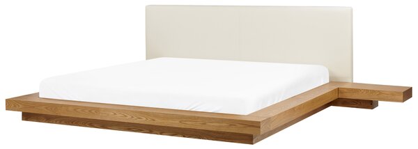 Postel Umělá kůže ZEN 180 x 200 cm Přírodní jasan