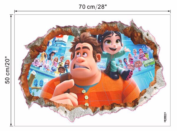 Samolepka na zeď "Raubíř Ralf a internet" 50x70cm
