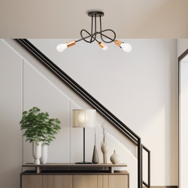 LED Přisazený lustr OXFORD 3xE27/15W/230V černá