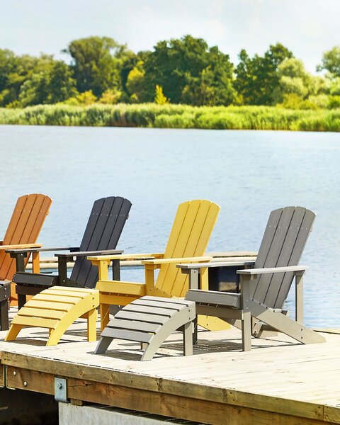 Zahradní židle ADIRONDACK s podnožkou Světle šedá
