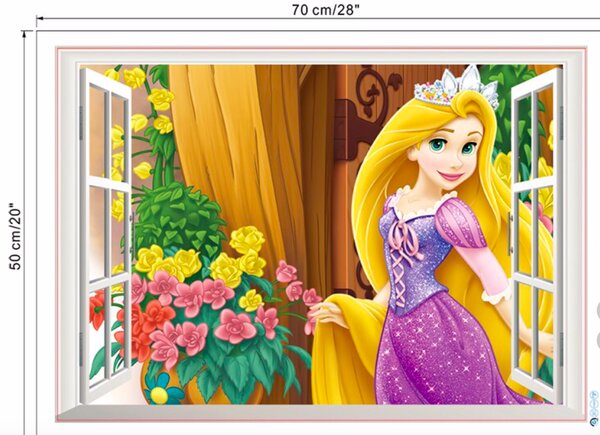 Samolepka na zeď "Princezna Rapunzel" 50x70cm