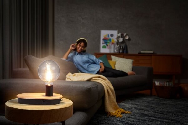 Ledvance - Dotyková stolní lampa s USB konektorem DECOR WOOD 1xE27/8W/230V