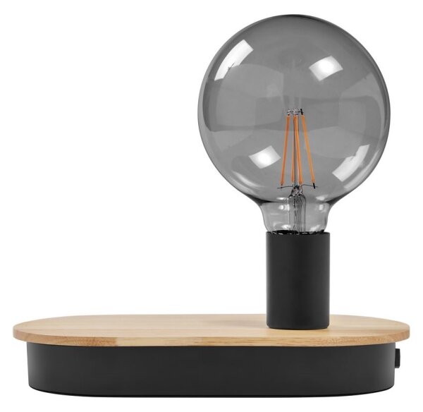 Ledvance - Dotyková stolní lampa s USB konektorem DECOR WOOD 1xE27/8W/230V