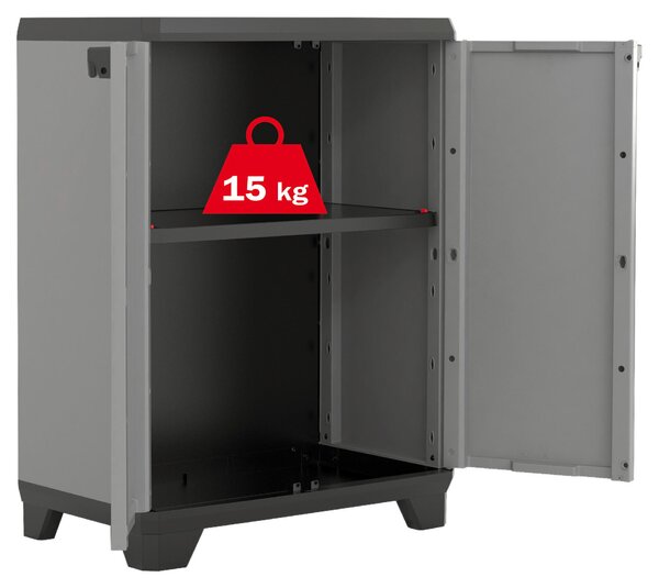 VÍCEÚČELOVÁ SKŘÍŇ, šedá, červená, černá, 68/90/39 cm Keter - Online Only komody, Online Only