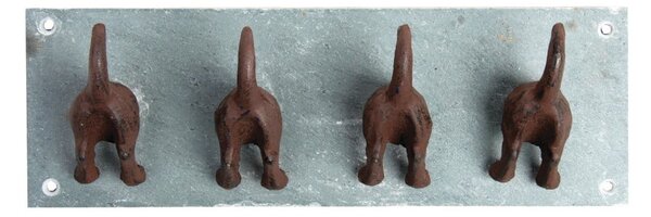 Modrý kovový nástěnný věšák Dogs – Esschert Design