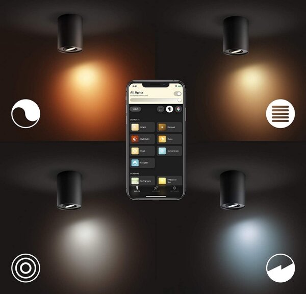 Philips - LED Stmívatelné bodové svítidlo Hue PILLAR 1xGU10/4,2W/230V černá