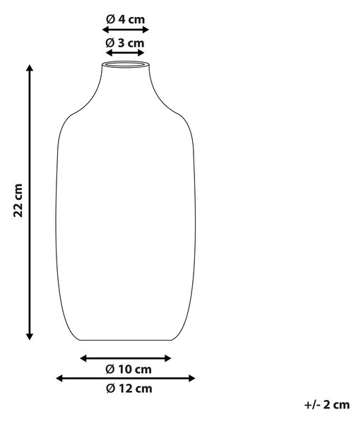 Váza na květiny AENUS Kamenina 22 cm Bílá