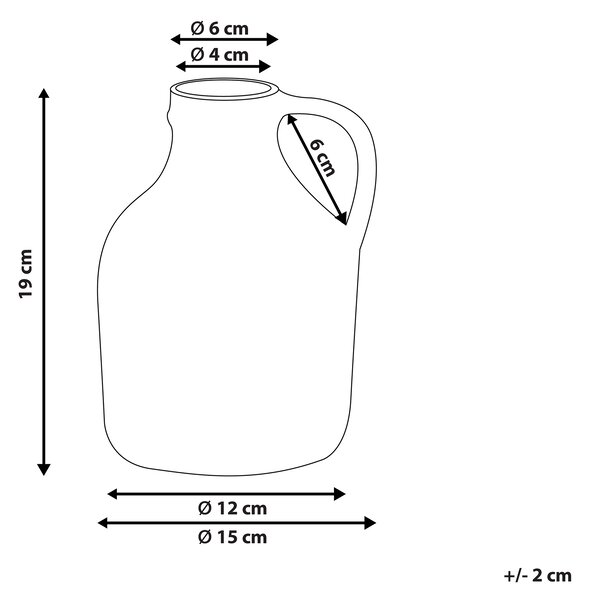 Váza na květiny AGRINION Kamenina 19 cm Bílá