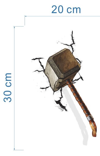 Samolepka na zeď "Thor - kladivo" 20x30 cm