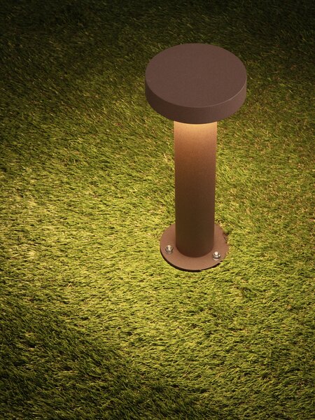 Vonkajšia stojaca lampa Gong kortenová 12 W – Hnědá