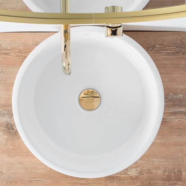 Keramické umyvadlo na desku REA HELEN bílé/zlaté
