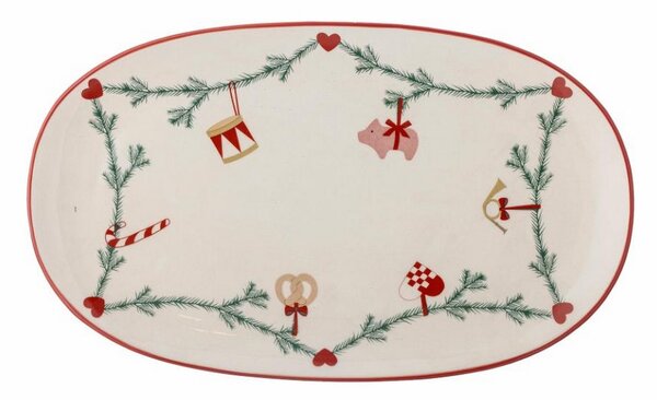 Servírovací talíř Yule Nature Oval 38,5 cm Bloomingville