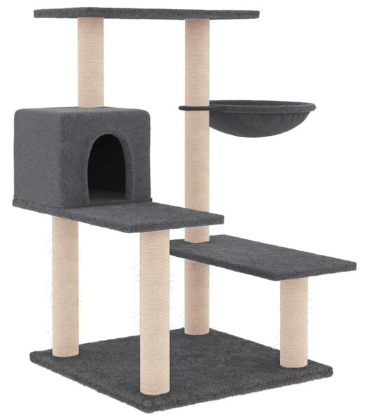 Škrabadlo pro kočky se sisalovými sloupky tmavě šedé 82,5 cm 172387
