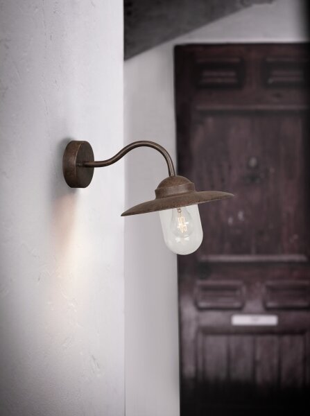 Nordlux - Venkovní nástěnná lampa LUXEMBOURG 1xE27/60W/230V IP54 hnědá/patina