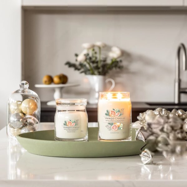 Střední vonná svíčka Yankee Candle White Spruce & Grapefruit Signature