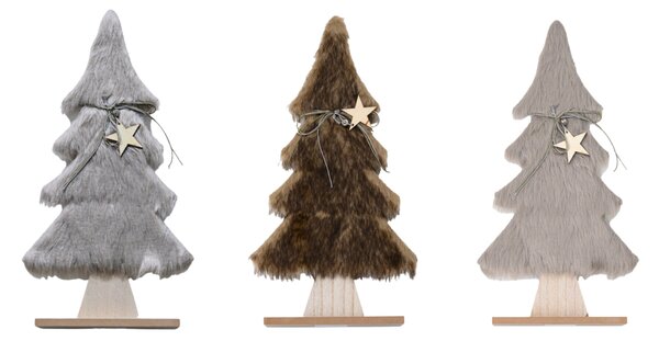 Dekorační vánoční stromeček s kožešinou LUSH 28 cm - různé barvy Barva: Světle šedá