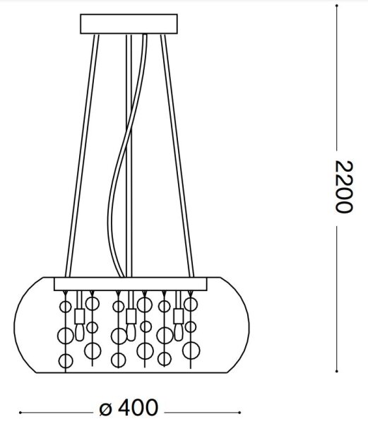 Ideal Lux - Lustr na lanku AUDI 5xG9/40W/230V kouřová