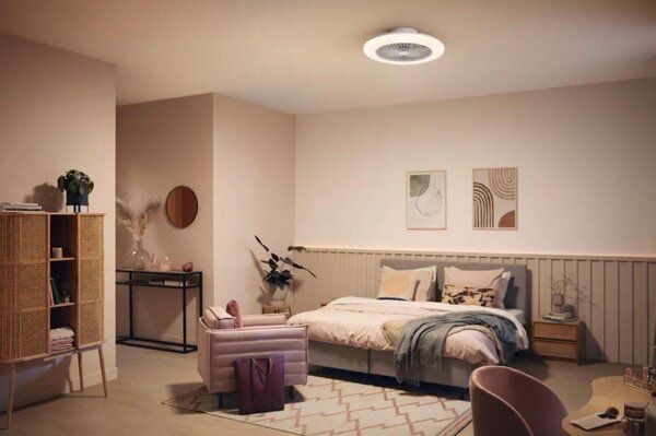 Philips Amigo Stropní svítidlo s ventilátorem 20W+42W, 4400lm, AC 220-240, 2700-4000-6500 K, IP20, bílá