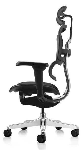 Kancelářská ergonomická židle SIRIUS NEO – opěrák síť, čalouněný sedák, černá