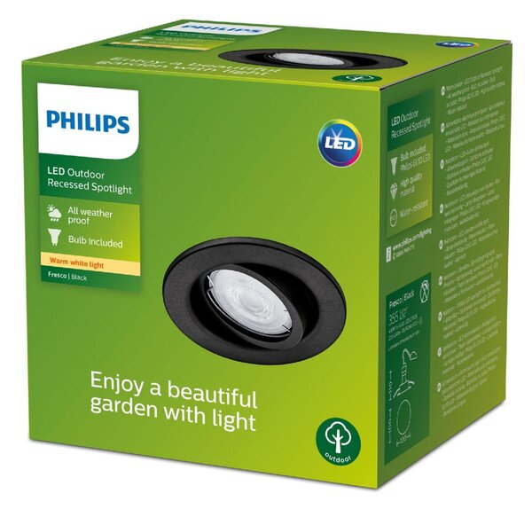 Philips Fresco podhledové svítidlo GU10 4,6W 355lm 2700K IP23, černé