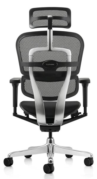 Kancelářská ergonomická židle SIRIUS NEO – opěrák síť, čalouněný sedák, černá