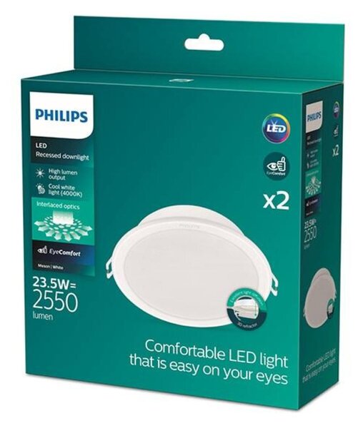 Philips Meson LED vestavné svítidlo 23,5W, 4000 K, bílá, 2 ks