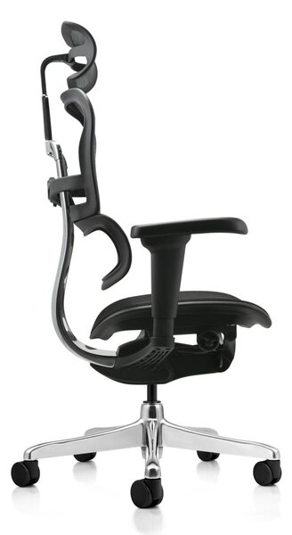 Kancelářská ergonomická židle SIRIUS NEO – opěrák síť, čalouněný sedák, černá