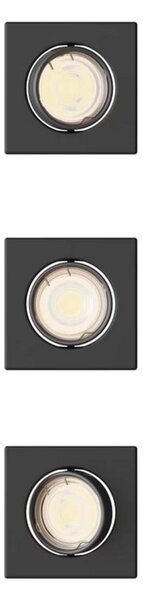Philips Peridot Rec Kit Sq zapuštěné svítidlo hranaté 7W, AC 220-240, IP20, (3 ks), černá