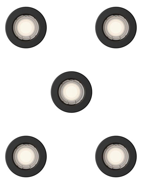 Philips Peridot Rec Kit Rd zapuštěné svítidlo kulaté 7W, AC 220-240, IP20, (5 ks), černá