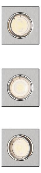 Philips Peridot Rec Kit Sq zapuštěné svítidlo hranaté 7W, AC 220-240, IP20, (3 ks), nikl