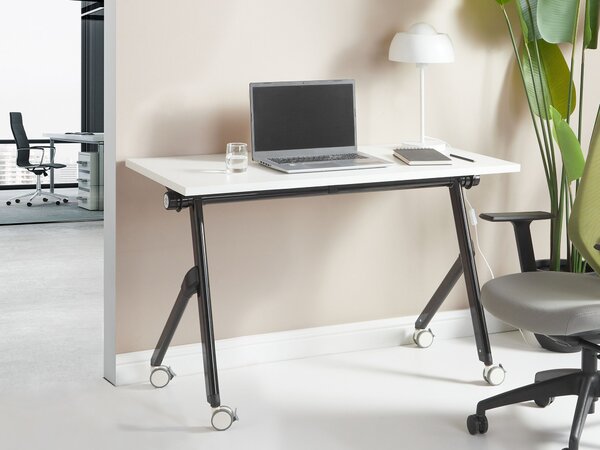 Skládací psací stůl BENDI Bílá 120 cm 60 cm s koly