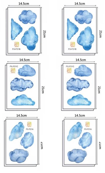 Samolepka na zeď "Obláčky" 8 - 11 cm
