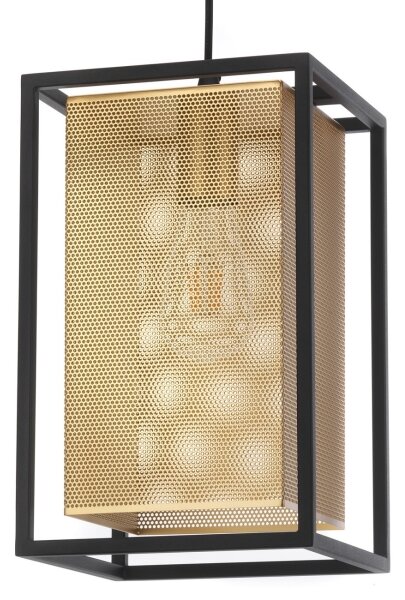 ONLI - Lustr na lanku MALIK 1xE27/22W/230V zlatá/černá